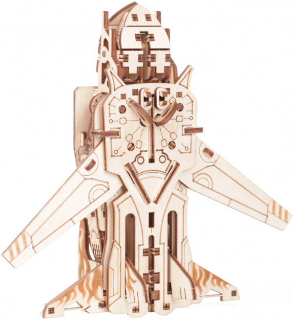 Механічна дерев'яна 3D-модель "Трансформер "Робот-літак"