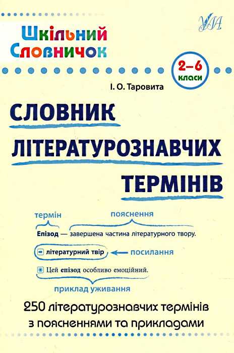 Шкільний словничок. Словник літературознавчих термінів. 2-6 класи